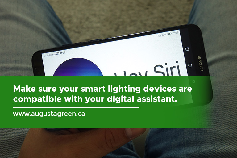 Make sure your smart lighting devices are compatible with your digital assistant.